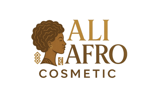 Un logo de una tienda de productos de cosmética de afro latino